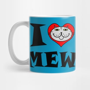 I Heart Cat - Grey Striped Kitty Mug